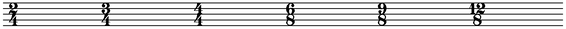 Common time signatures
